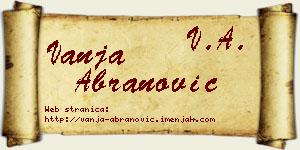 Vanja Abranović vizit kartica